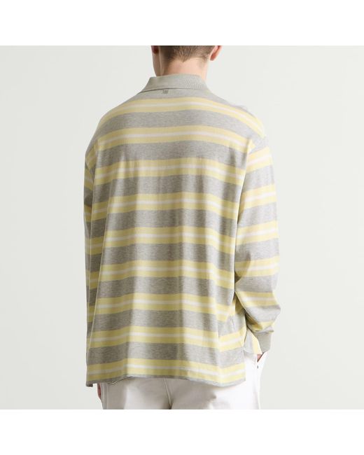 AMI Natural Mercerised Jersey Adc Stripe Polo for men