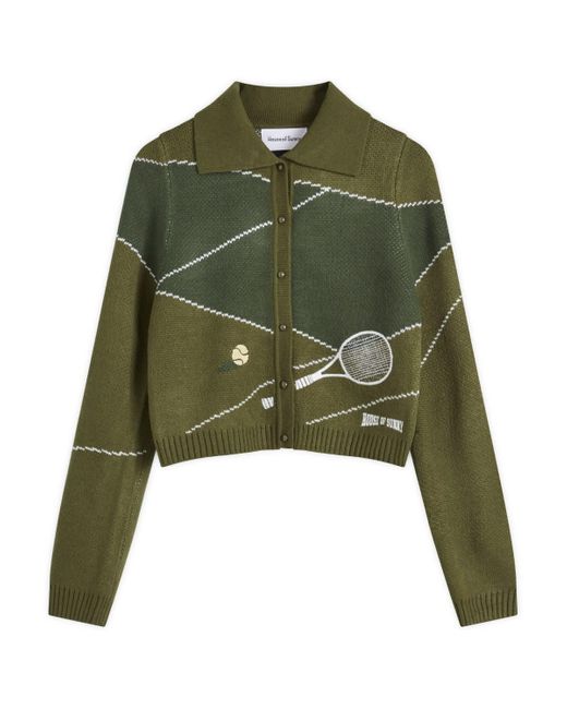 House Of Sunny Green Country Club Knit Tripper Cardigan