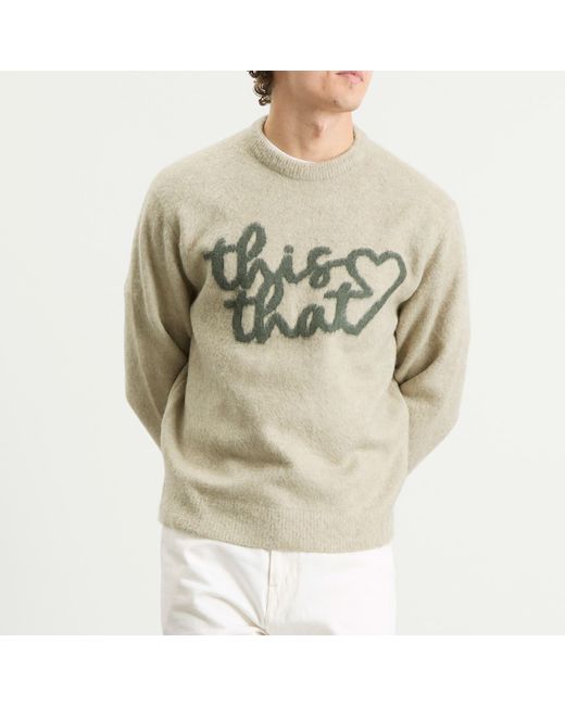 Thisisneverthat White Heart Logo Knit Jumper for men