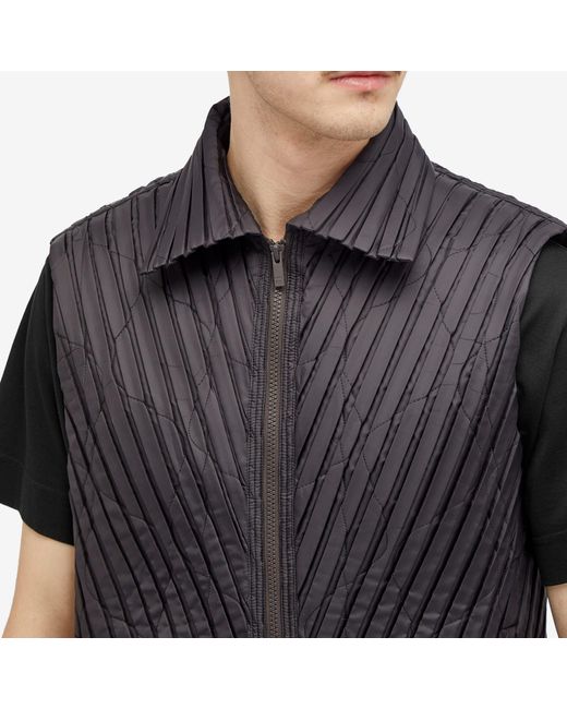 Homme Plissé Issey Miyake Blue Pleated Gilet for men