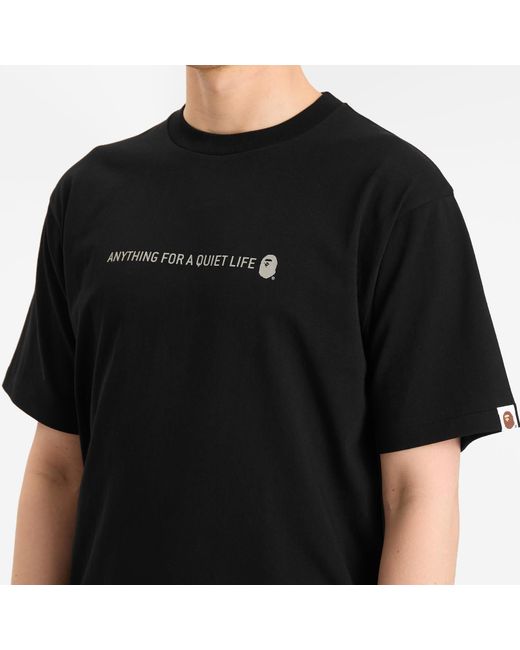 A Bathing Ape Black Reflector Industrial Logo Tee for men