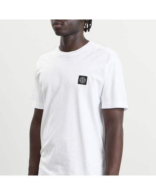 Stone Island White Patch Logo T-Shirt for men