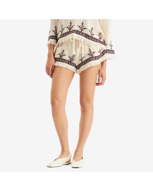 Isabel Marant Natural Kriss Embroidered Shorts