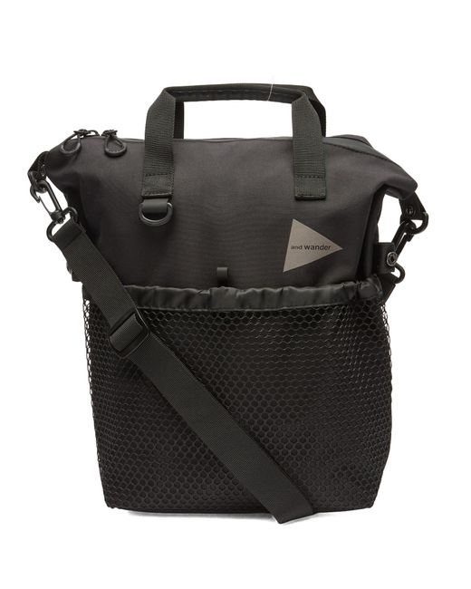 And Wander Black Pe/Co 2-Way Bag for men