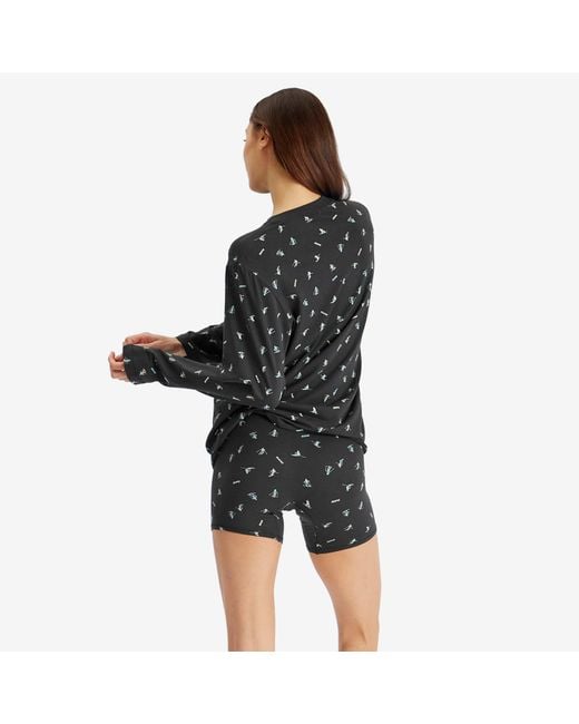 Skims Black Boyfriend Long Sleeve + Short Set