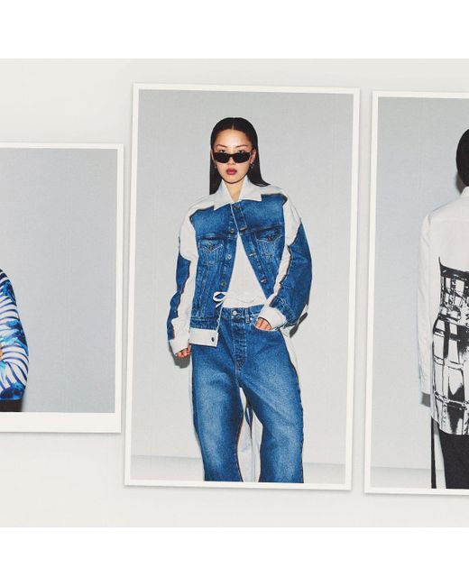 Jean Paul Gaultier Blue Contrast Panel Denim Jacket