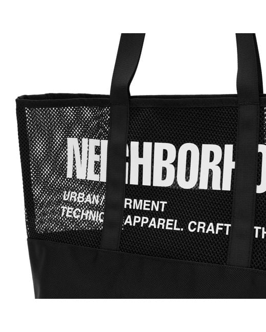 Neighborhood Black Mesh Tote Bag for men