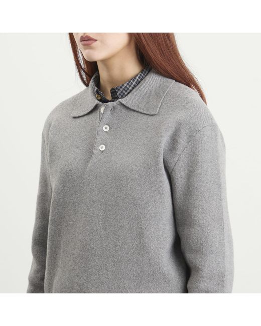 DUNST Gray Collared Sweater