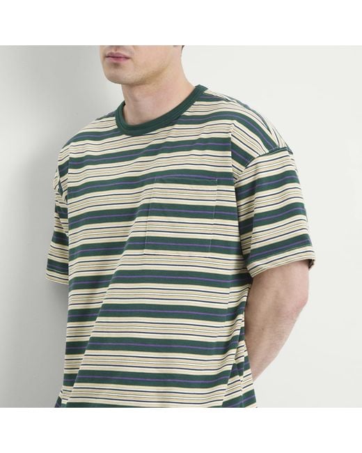 FRIZMWORKS Green Horizon Stripe T-Shirt for men