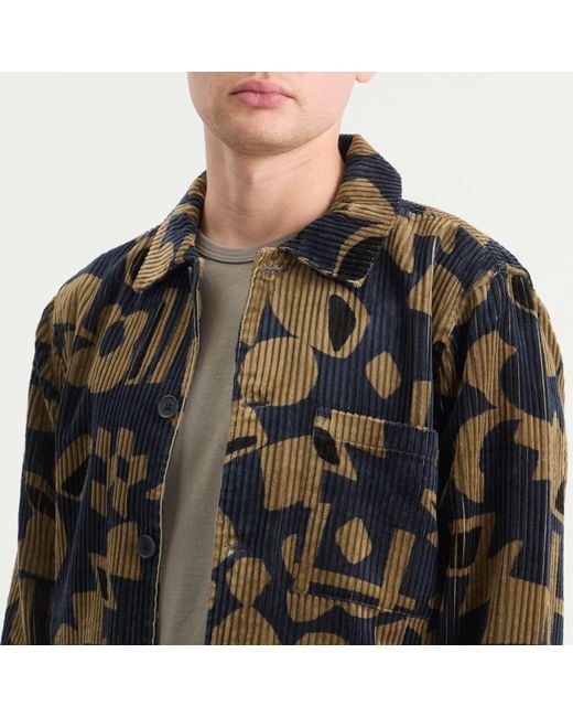 Wax London Black Rockley Shapes Corduroy Overshirt for men