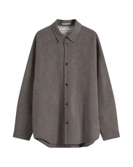 Acne Gray Detar Double Wool Overshirt for men