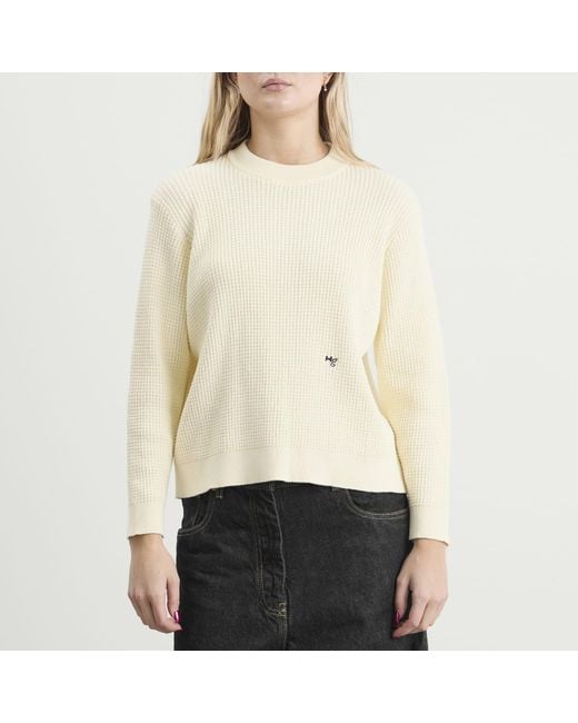 HOMMEGIRLS White Waffle Knit Pullover