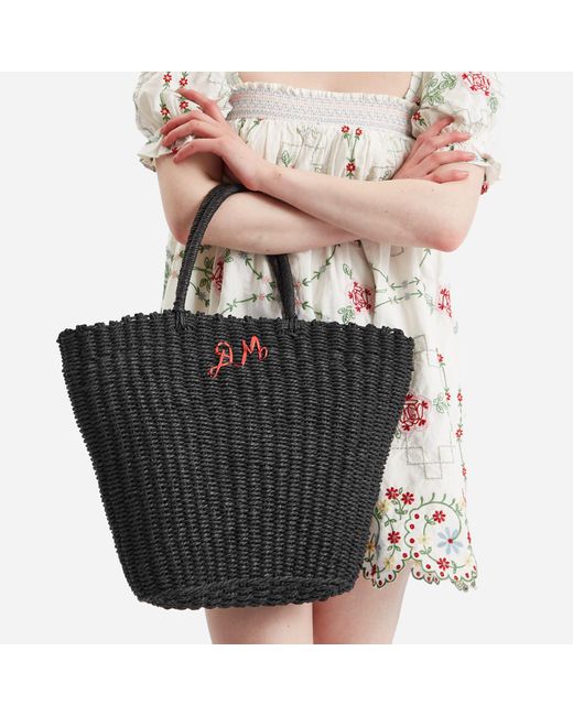 Damson Madder Black Straw Market Bag