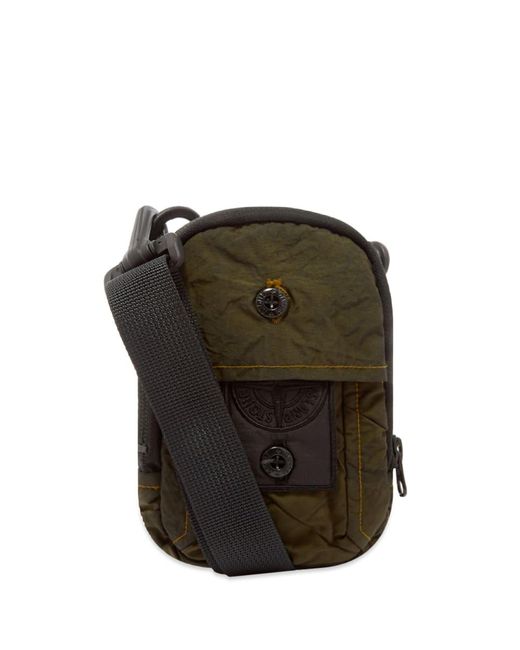 Stone Island Shadow Project Green Garment Dyed Nylon Shoulder Bag for men