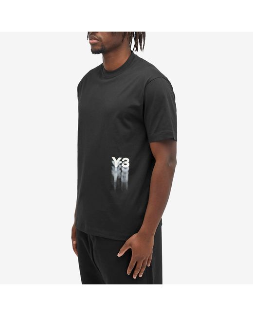 Y-3 Black Graphics Short Sleeve T-Shirt for men