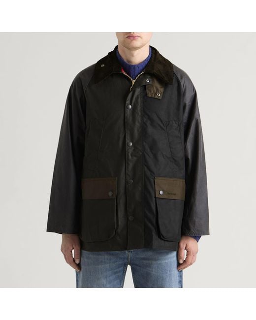 Barbour Black Patchwork Os Bedale Wax Jacket for men