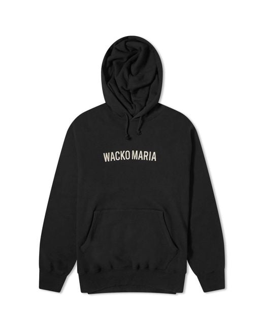 Wacko Maria Black Middleweight Logo Hoodie for men