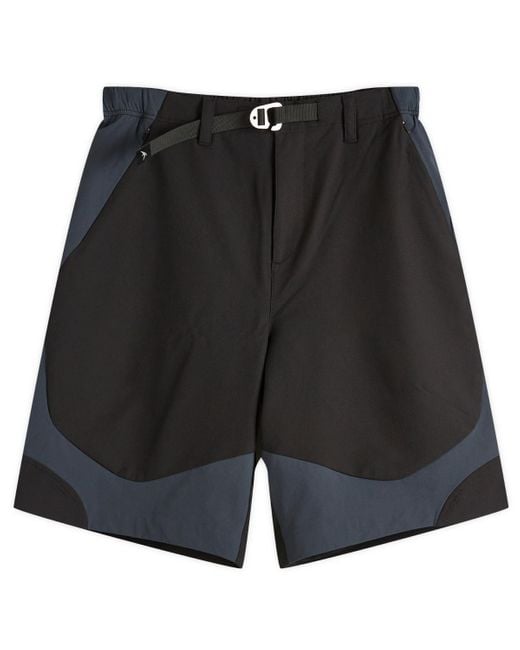 Purple Mountain Observatory Black Terrain Shorts for men