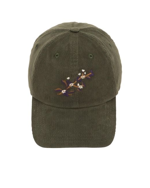 Drake's Green Blackthron Needlecord Baseball Cap for men