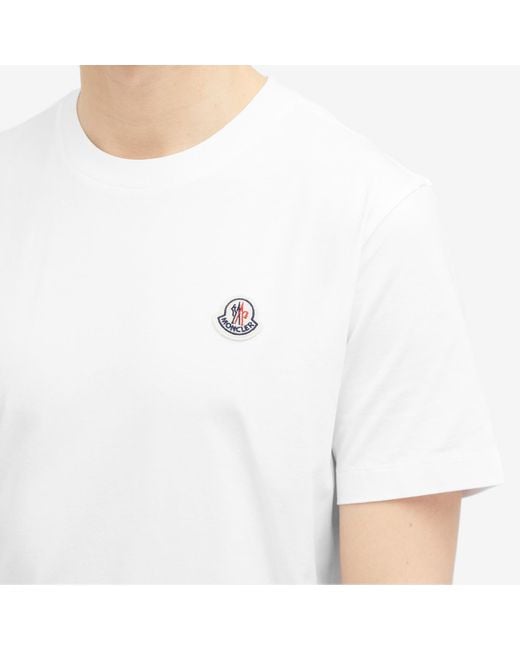 Moncler White Logo Badge T-Shirt for men