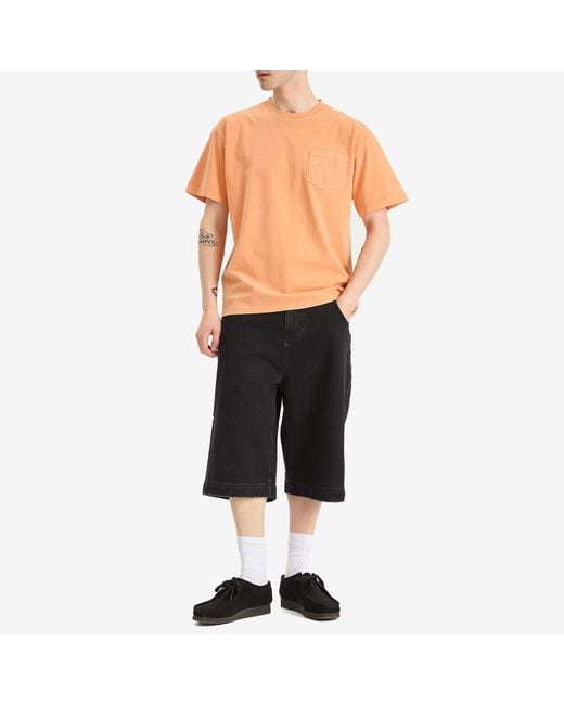 PATTA Orange Basic Washed Pocket T-Shirt for men