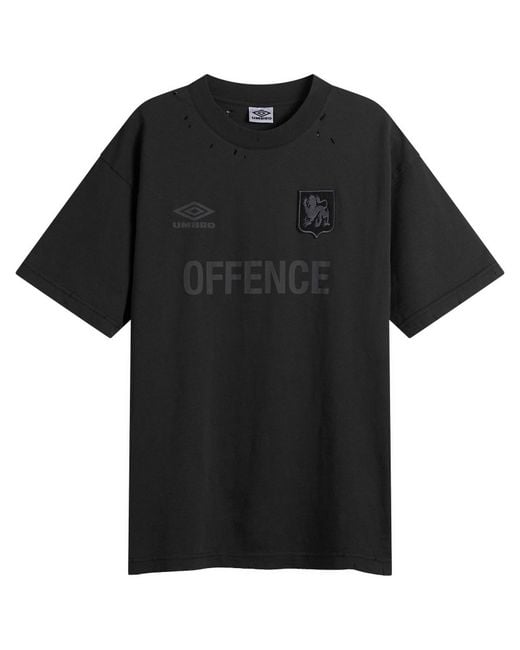 Umbro by Slam Jam Black Offence Defence T-Shirt for men