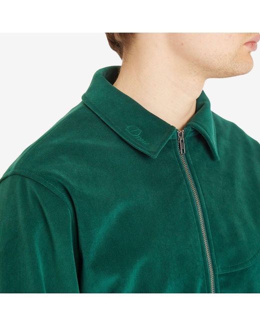 Dime Green Cord Zip Jacket for men