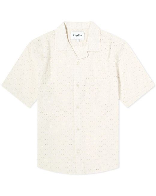 Corridor NYC White Floral Eyelet Vacation Shirt for men