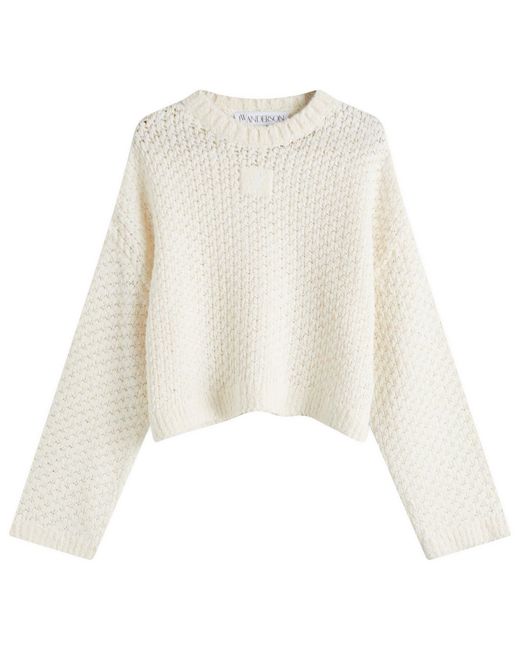 J.W. Anderson White Cropped Open Stitch Jumper