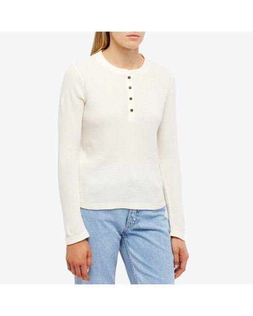 Nudie Jeans Nudie Long Sleeve Mira T-shirt in White | Lyst Canada