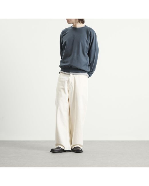 Auralee Blue High Gauge Sweatshirt for men