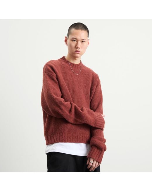 BOUND Purple Cropped Wool Jumper for men