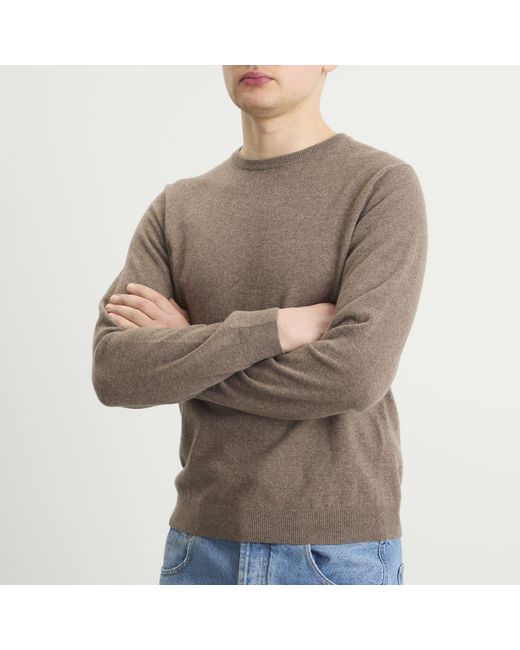 Jil Sander Brown Wool Cashmere Crew Neck Jumper for men