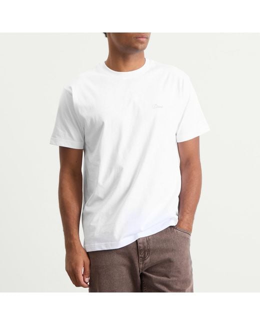 Dime White Cursive Logo T-Shirt for men