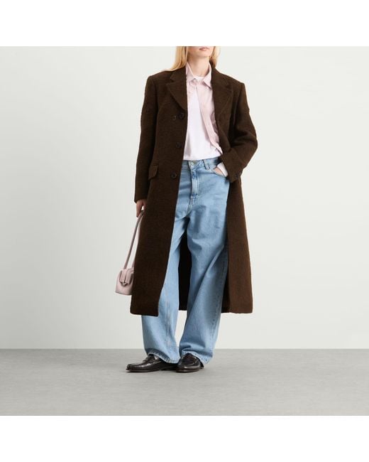 DUNST Brown Wool Boucle Coat