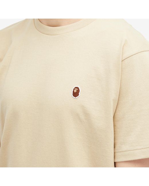 A Bathing Ape Natural Ape Head One Point T-Shirt for men