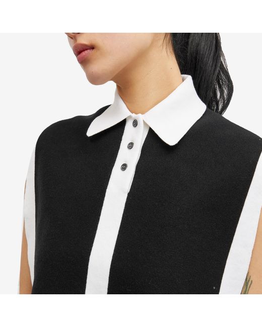 J.W. Anderson Black Layered Contrast Polo Shirt Vest Top