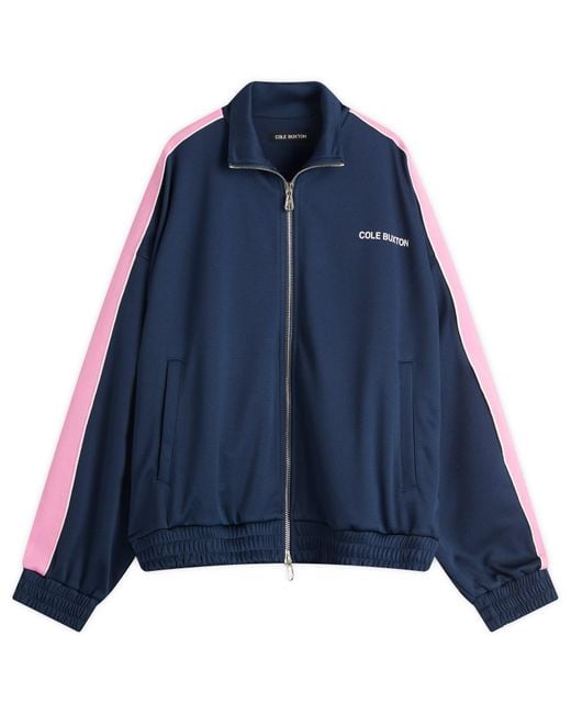 Cole Buxton Blue Contrast Tape Track Jacket for men