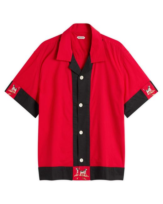 Bode Red Pointer Short Sleeve Shirt for men