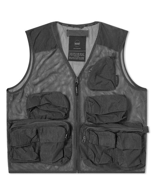 BOILER ROOM Black Mesh Cargo Vest for men
