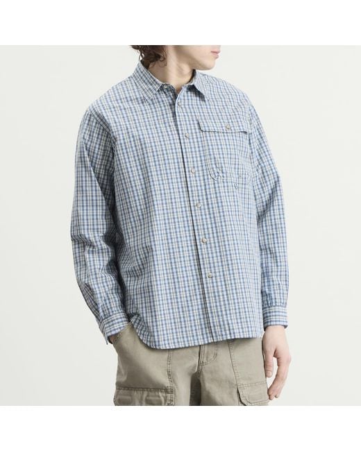 Gramicci Blue Poplin Millwood Shirt for men