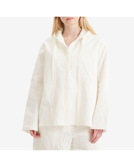 Studio Nicholson White Lightweight Hooded Jacket