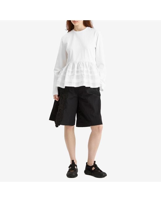 CECILIE BAHNSEN White Audrey Long Sleeve Top