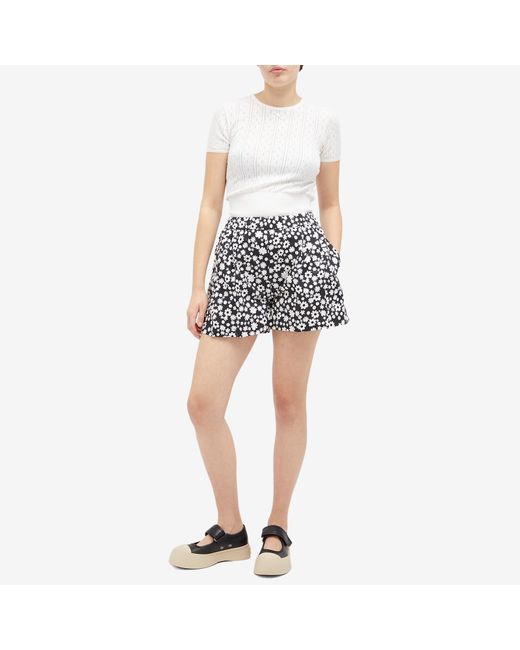Marni Black Floral Shorts
