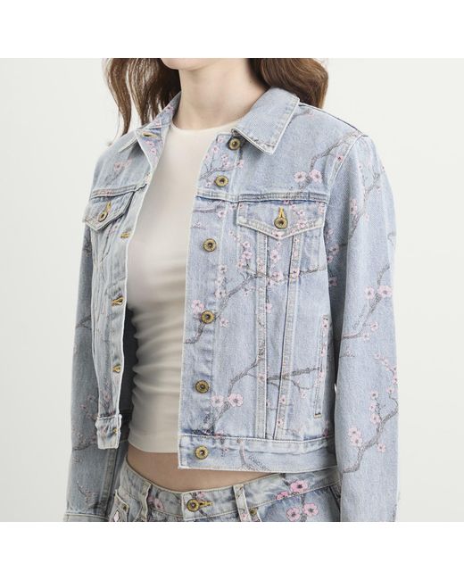 ICECREAM Blue Sakura Denim Trucker Jacket