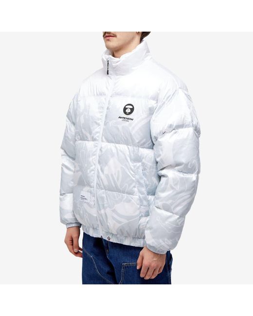 Aape By A Bathing Ape Blue Aape Now Camo Down Jacket for men