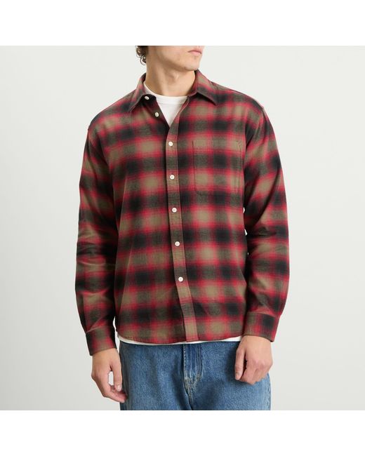 NN07 Red Deon Check Flannel Shirt for men