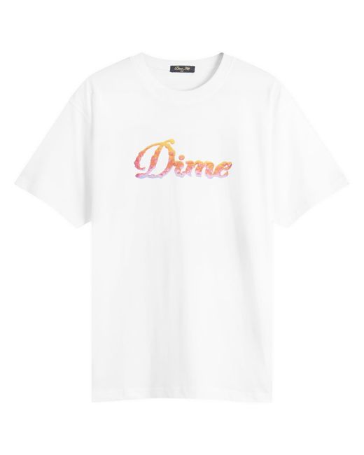 Dime White Cursive Cloud T-Shirt for men