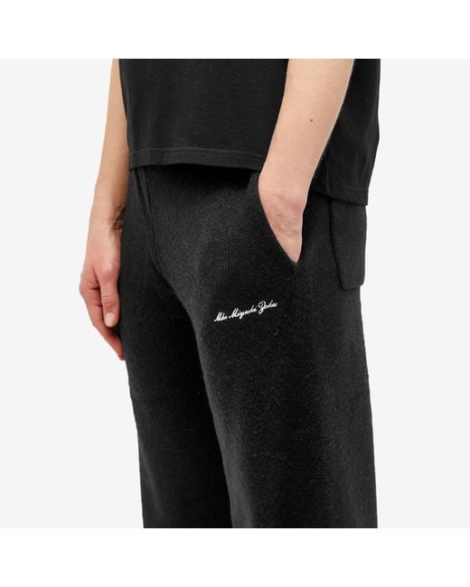 MKI Miyuki-Zoku Black Mohair Blend Knit Sweatpants for men