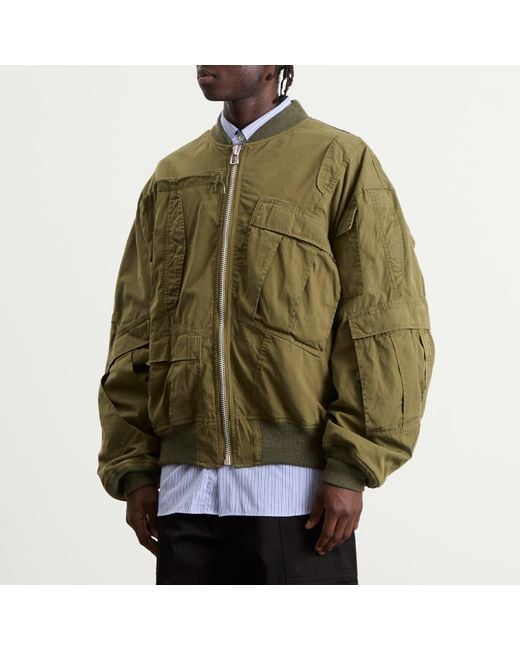 Junya Watanabe Green X Needles Cotton Nylon Bomber for men